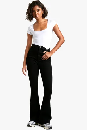 Boohoo Tall 36" Butt Shaper High Rise Skinny Flared Jean - - 10