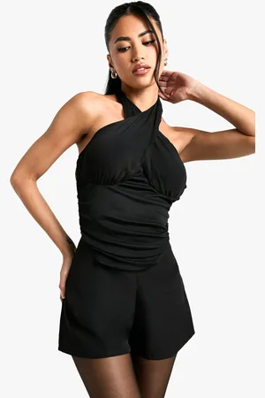 Boohoo Mesh Halterneck Corset Top - - 6