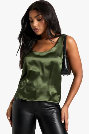 Boohoo Basic Satin Scoop Neck Cami - - 6