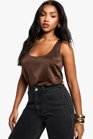 Boohoo Basic Satin Scoop Neck Cami - - 6