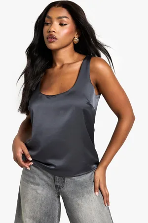 Boohoo Basic Satin Scoop Neck Cami - - 6