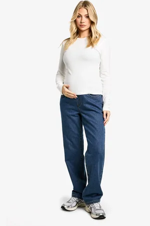 Boohoo Maternity Over The Bump Mom Jeans - - 8