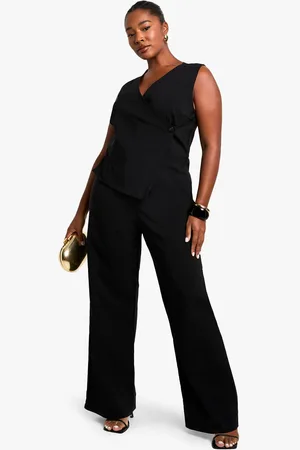 Boohoo Plus Bengaline Waistcoat Jumpsuit - - 16