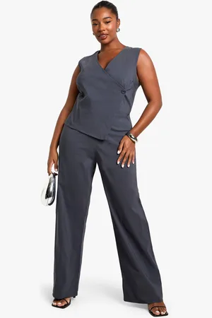 Boohoo Plus Bengaline Waistcoat Jumpsuit - - 16