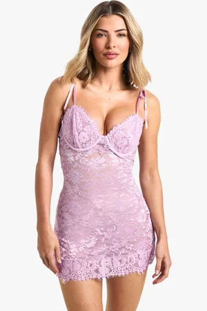 Boohoo Lace Button Detail Baby Doll - - 6