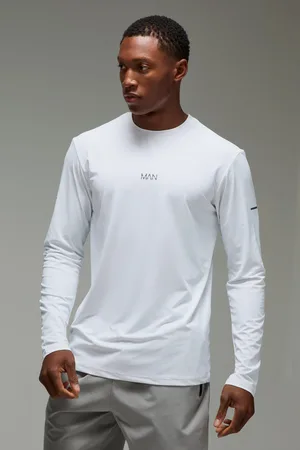 Boohoo Man Active Grid Texture Regular Fit Long Sleeve - - XL