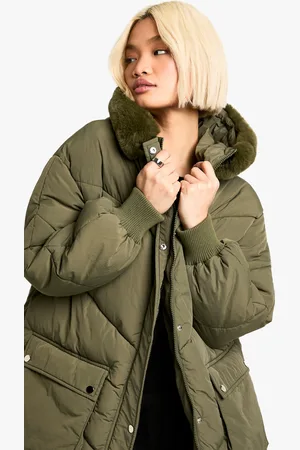 Boohoo Faux Fur Hooded Parka - - 8
