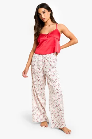 Boohoo Petite Cherry Print Cami Top & Trousers Pyjama Set - - 6