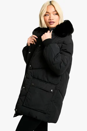 Boohoo Faux Fur Hooded Parka - - 8