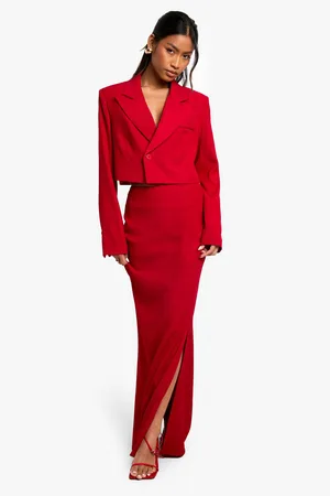 Boohoo Tailored Side Split Maxi Skirt - 6