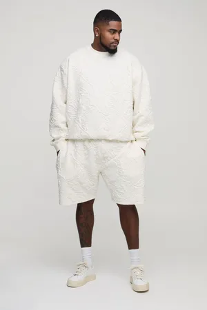 Boohoo Plus Quilted Jacquard Sweat & Short Set - - 2XL