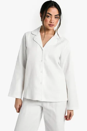 Boohoo Waffle Long Sleeve Shirt & Trousers Pyjama Set - - 6