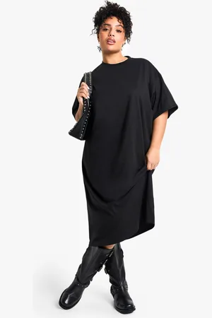 Boohoo Plus Oversized Midi T-Shirt Dress - - 16