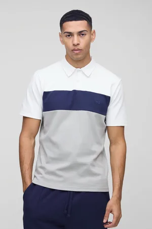 Boohoo Slim Fit Man Colour Block Interlock Polo - - S