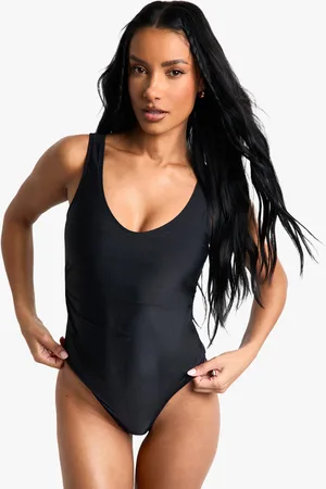 Boohoo Swimwear Essentials Ruched Tummy Control Swimsuit - - 8