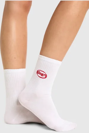 Boohoo Dsgn Embroidered Sport Socks - - ONE SIZE