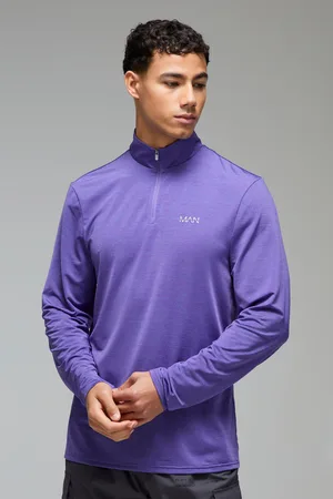 Boohoo Man Active Breathable Regular Fit Marl 1/4 Zip Top - - S
