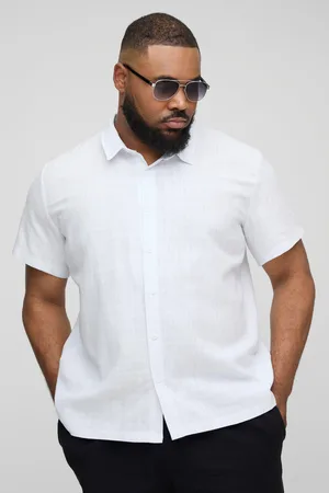 Boohoo Plus Linen Oversized Short Sleeve Shirt - - XXXL