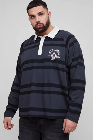 Boohoo Plus Oversized Raglan Embroidered Rugby Shirt - - XXXXL