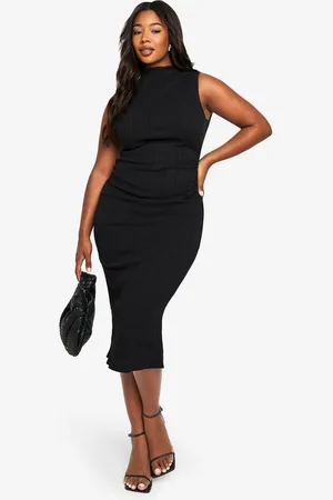 Boohoo Plus Sleeveless High Neck Midi Dress - - 28