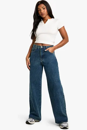 Boohoo Wide Leg Denim Jean - - 6