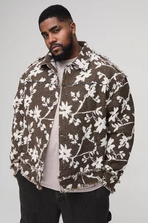 Boohoo Plus Floral Tapestry Oversized Overshirt - - XXXL