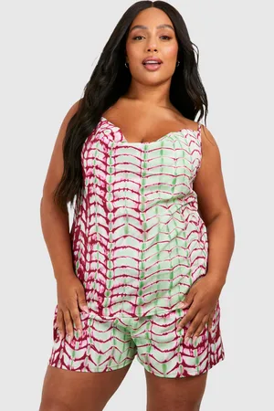 Boohoo Plus Tie Dye Halterneck Cowl Cami - - 16