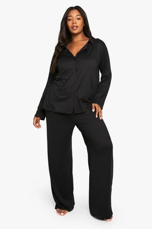 Boohoo Plus Basic Shirt & Trouser Pj Set - - 16