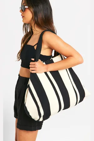 Boohoo Stripe Canvas Beach Tote - - ONE SIZE