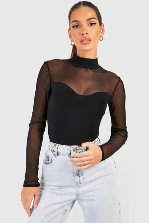 Boohoo Mesh Bralette Bodysuit - - 12