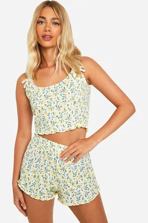 Boohoo Ditsy Lemon Tank And Short Pj Set - - 6