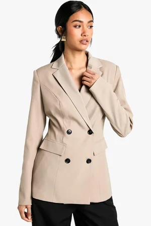 Boohoo Woven Cinched Waist Blazer - - 8