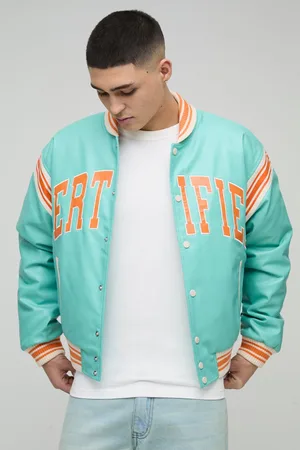 Boohoo Boxy Certified Pu Applique Bomber Jacket - - L