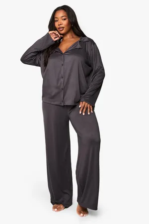 Boohoo Plus Basic Shirt & Trouser Pj Set - - 16