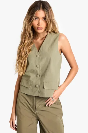 Boohoo Tailored Nylon Button Waistcoat - - 8