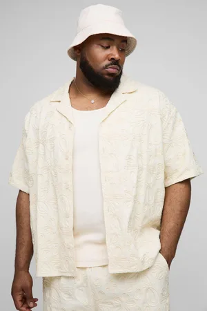 Boohoo Plus Applique Twill Revere Oversized Shirt - - XXXL