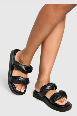 Boohoo Wide Fit Twist Detail Flatform Slider - - 5