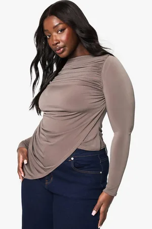 Boohoo Plus Ruched Pointed Hem - - 16