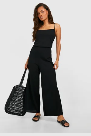 Boohoo Basic Rib Strappy Culotte Jumpsuit - - 10