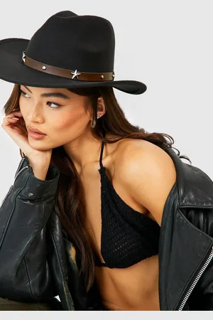 Boohoo Star Studded Trim Western Cowboy Hat - ONE SIZE