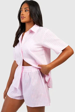 Boohoo Cotton Pinstripe Pyjama Short - - 10
