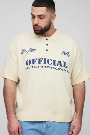 Boohoo Plus Oversized Official Moto Short Sleeve Knitted Polo - - 2XL