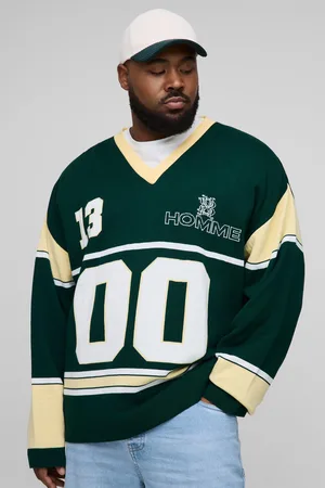 Boohoo Plus Oversized Knitted Varsity Hockey Top - - 2XL