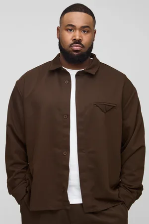Boohoo Plus Regular Fit Twill Pocket Detail Overshirt - - XXXL