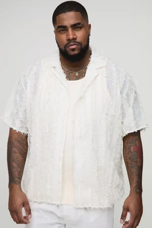 Boohoo Plus Tufted Stripe Relaxed Fit Shirt - - XXXL