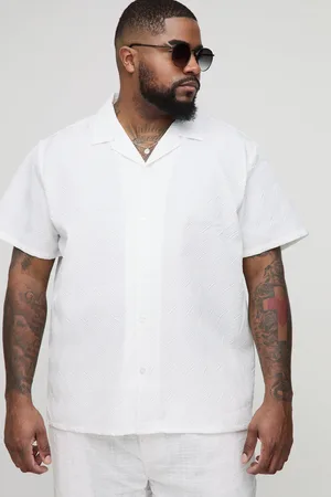 Boohoo Plus Regular Fit Geo Jacquard Shirt - - XXXXL