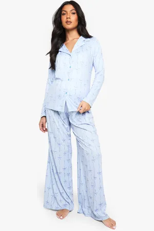 Boohoo Maternity Bow Print Shirt And Trouser - 8