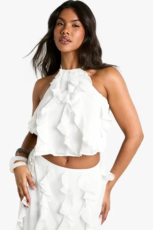 Boohoo Chiffon Ruffle Racer Neck Cami - - 6