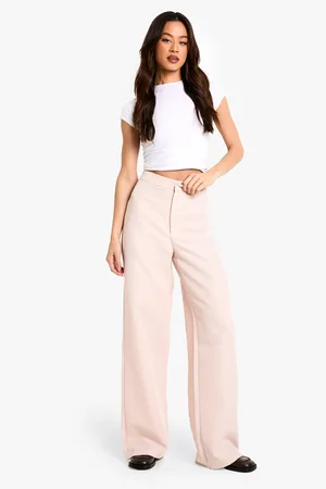 Boohoo Tall Textured Wide Leg Trouser - - 8