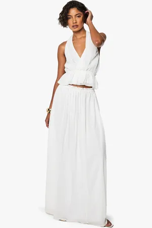 Boohoo Tall Chiffon Frill Waist Maxi Skirt - - 8